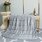 48" X 72" Light Gray Cotton Quilted Plush 15 Pound Weighted Blanket-4