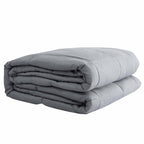 48" X 72" Light Gray Cotton Quilted Plush 15 Pound Weighted Blanket-0