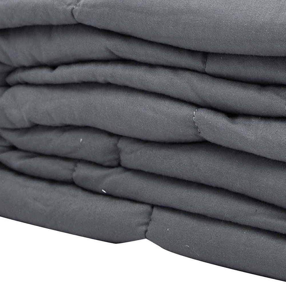 48" X 72" Light Gray Cotton Quilted Plush 15 Pound Weighted Blanket-2