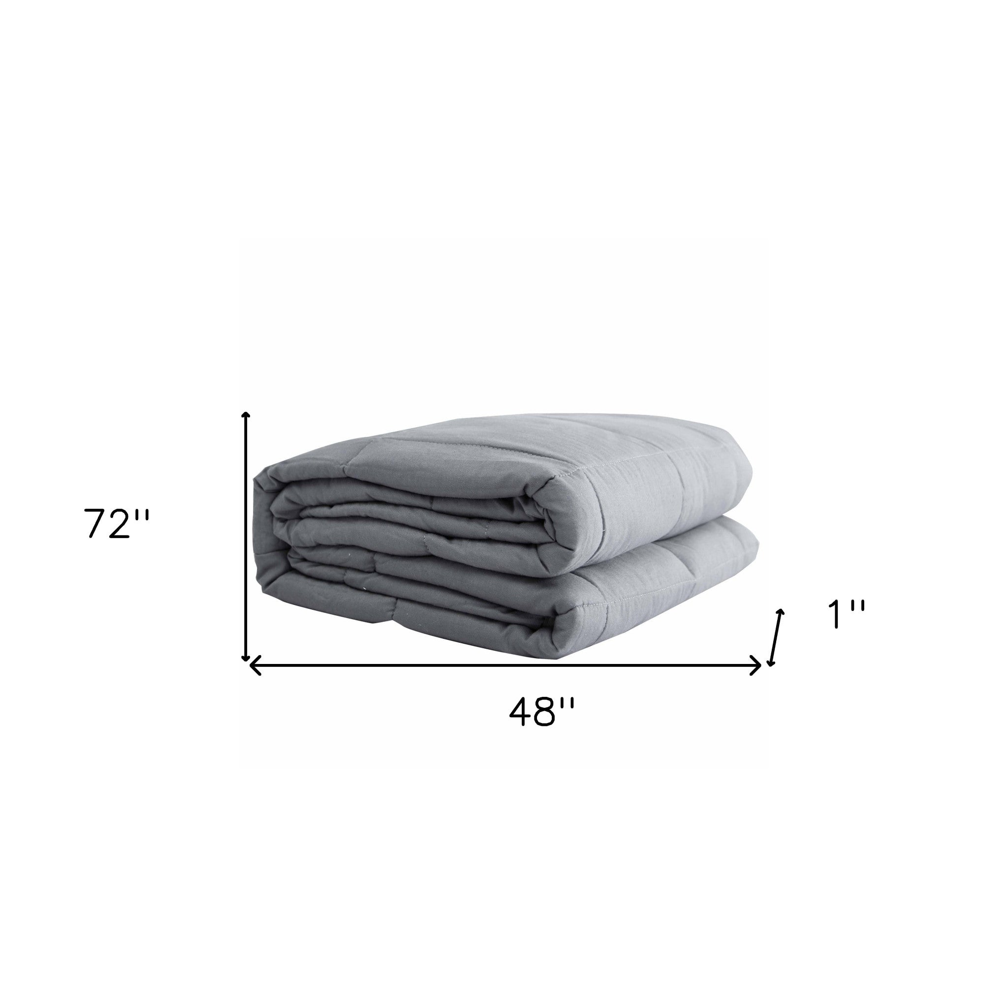 48" X 72" Light Gray Cotton Quilted Plush 15 Pound Weighted Blanket-5
