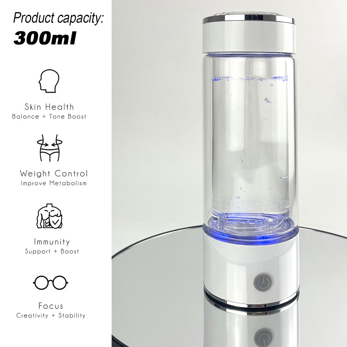 NNEDSZ 300ml H2 Hydrogen Water Bottle Alkaline Ionizer High compatibility AU-0
