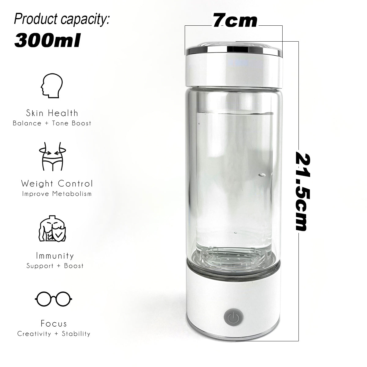 NNEDSZ 300ml H2 Hydrogen Water Bottle Alkaline Ionizer High compatibility AU-3